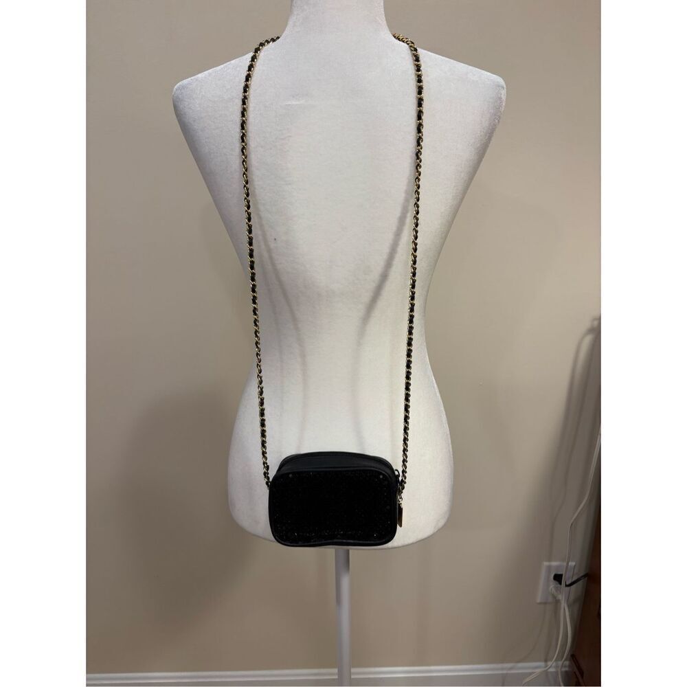Whiting & Davis International Women's Black Gold Chain Mesh Purse Crossbody Bag
